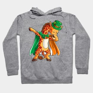 Dabbing Giraffe St Patricks Day Men Leprechaun Irish Hoodie